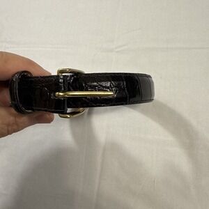 BELTS MENS 44  Brooks Brothers Black. Genuine American Alligator~Brass Buckle